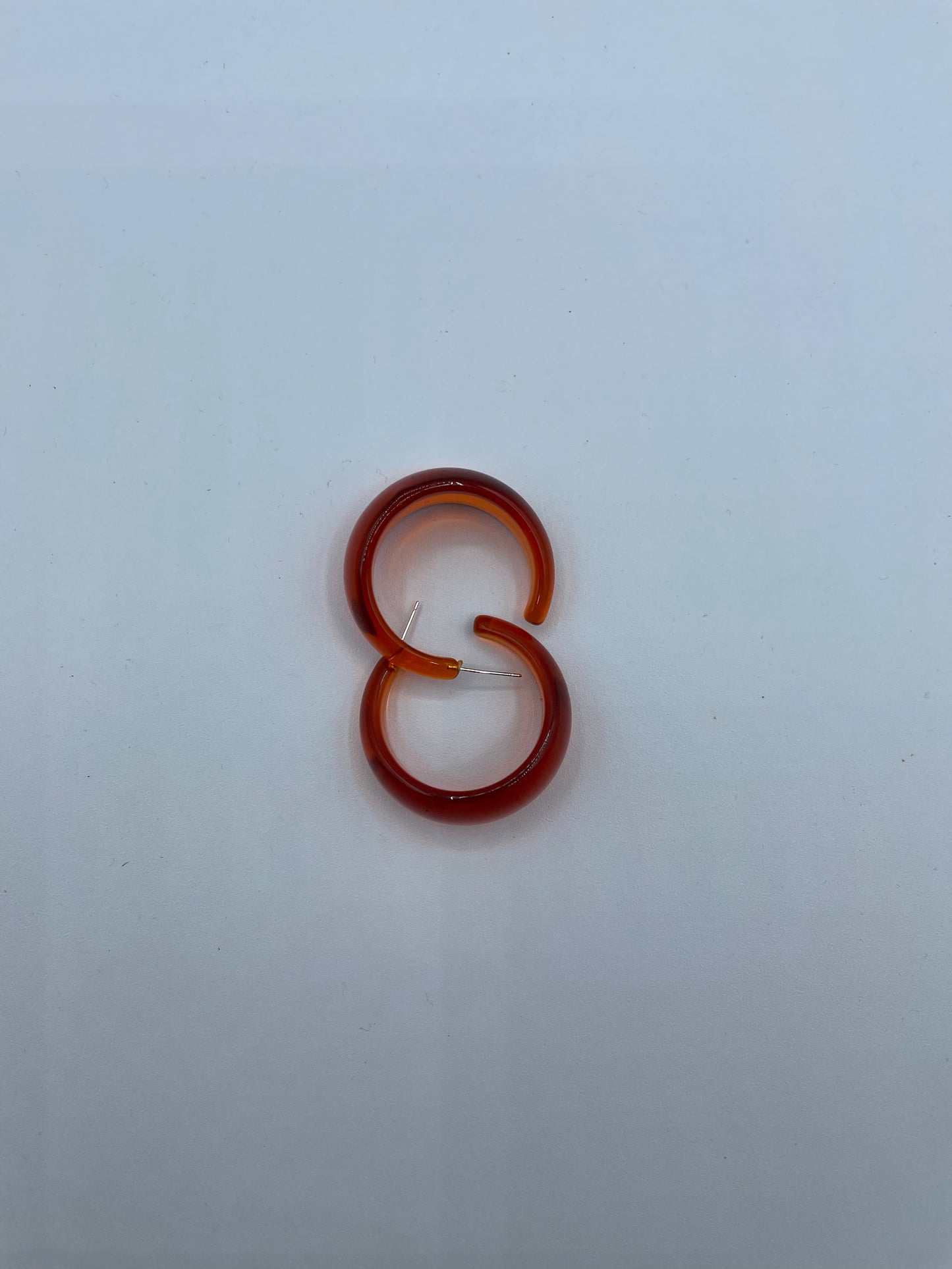 Clear Orange Acrylic Hoops