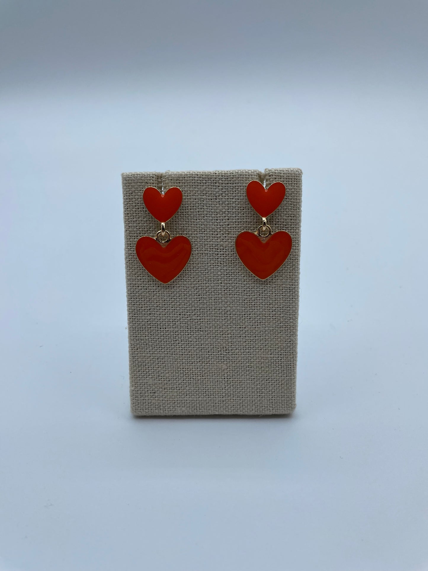 Orange Heart Tiered Earring