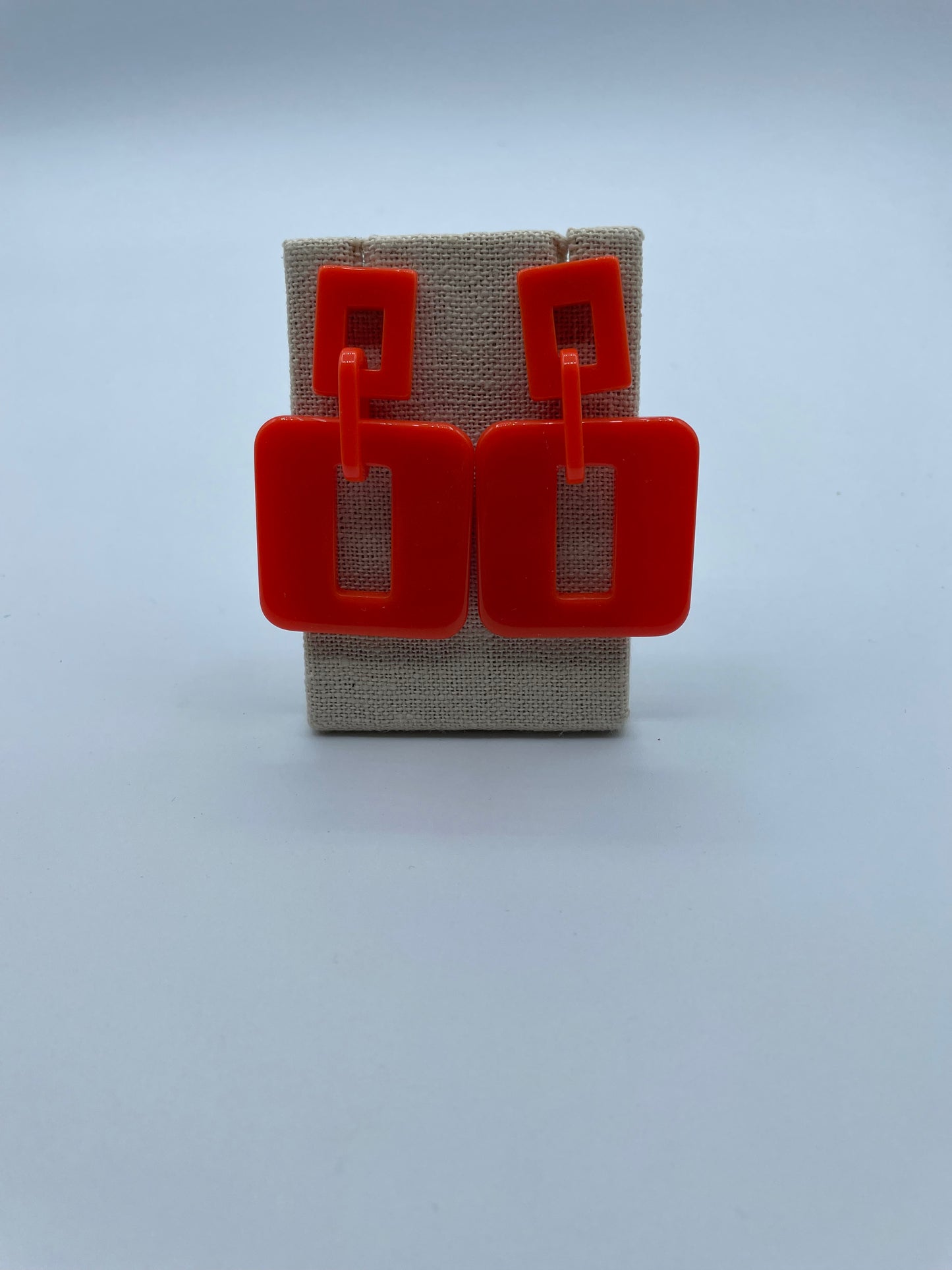 Orange Acrylic Abstract Earrings