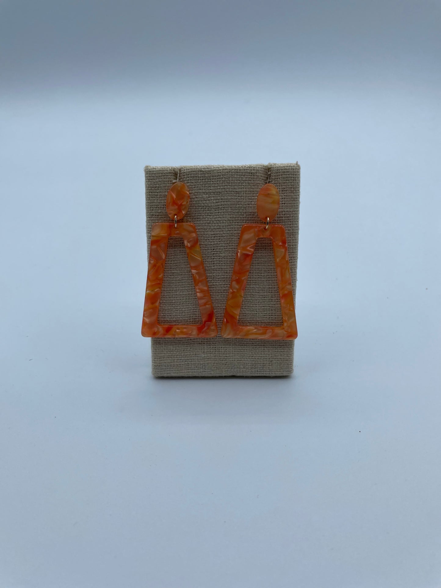 Orange Marbled Acrylic Earrings