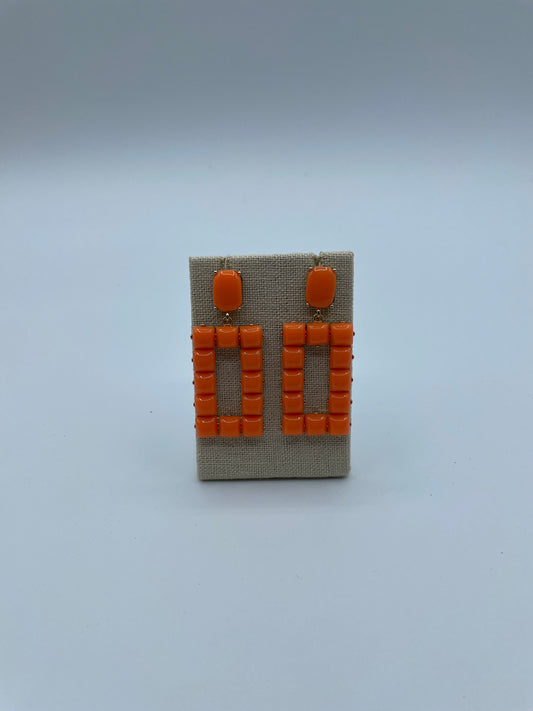 Rectangle Acrylic Bead Earrings