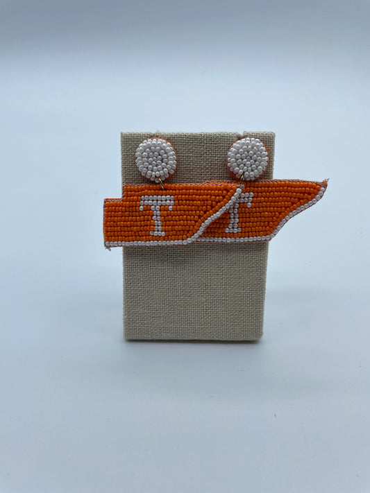State Beaded Earrings With T