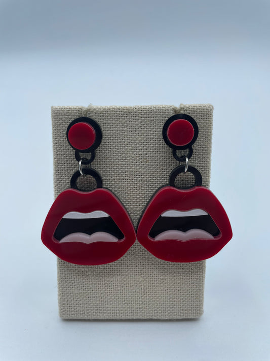 Red Lip Earrings