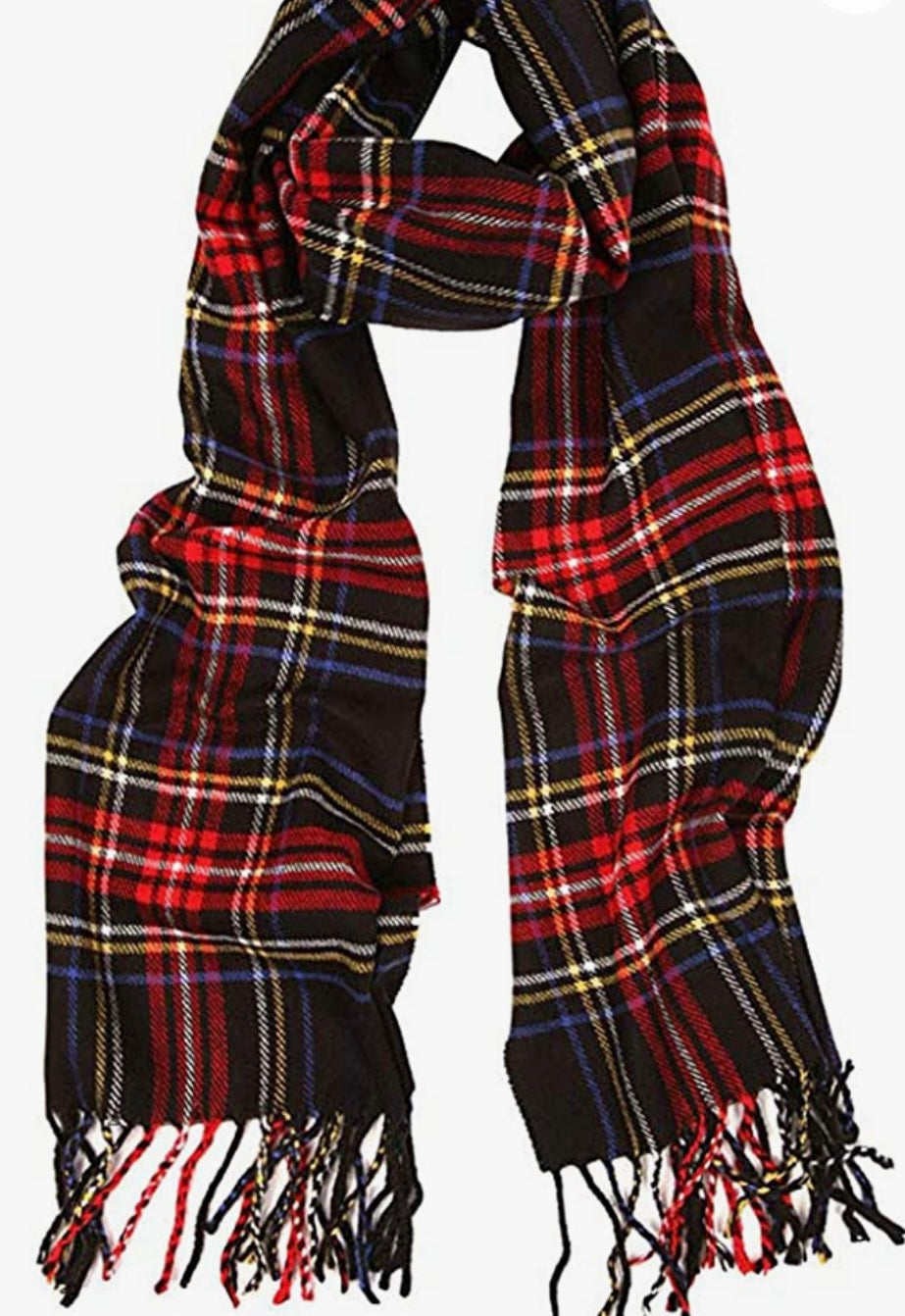 Black Plaid Scarf
