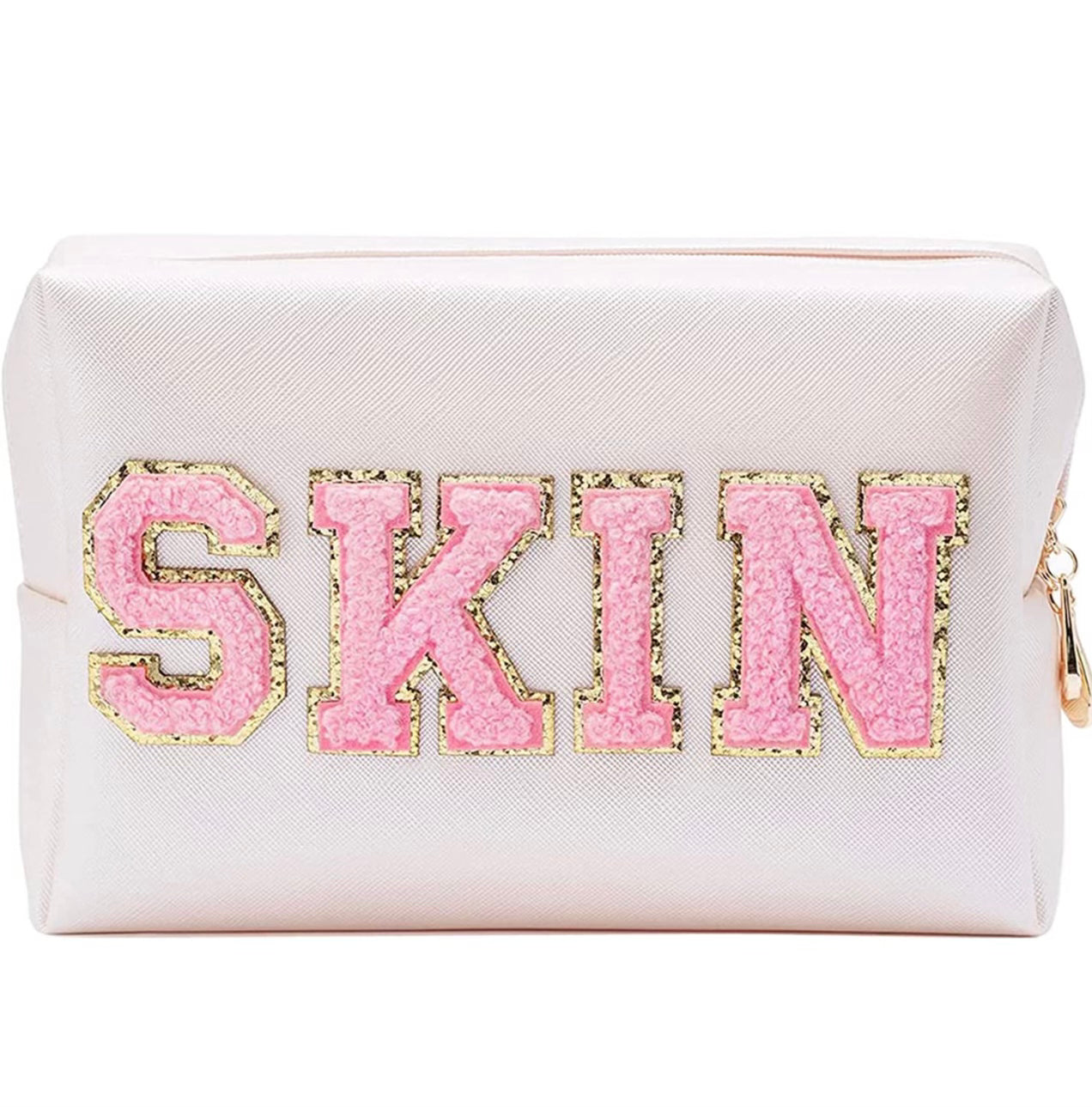 Pink and White Skin Makeup Bag