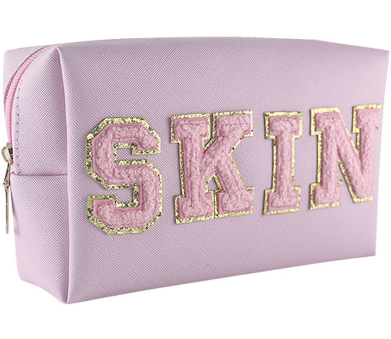 Pink and White Skin Makeup Bag