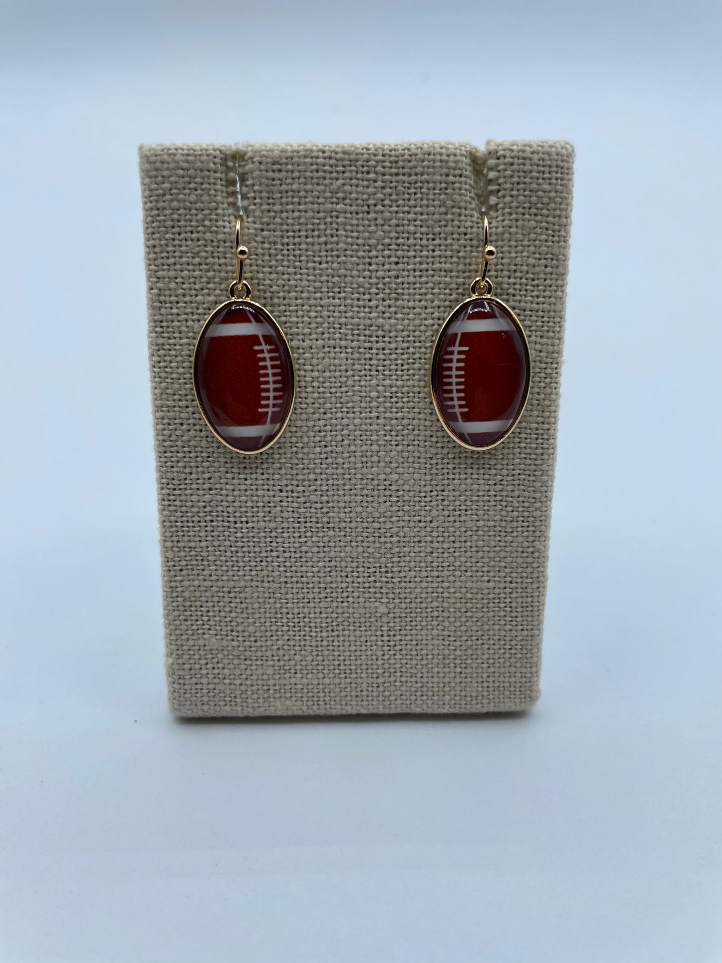 Brown Acrylic Football Earrings