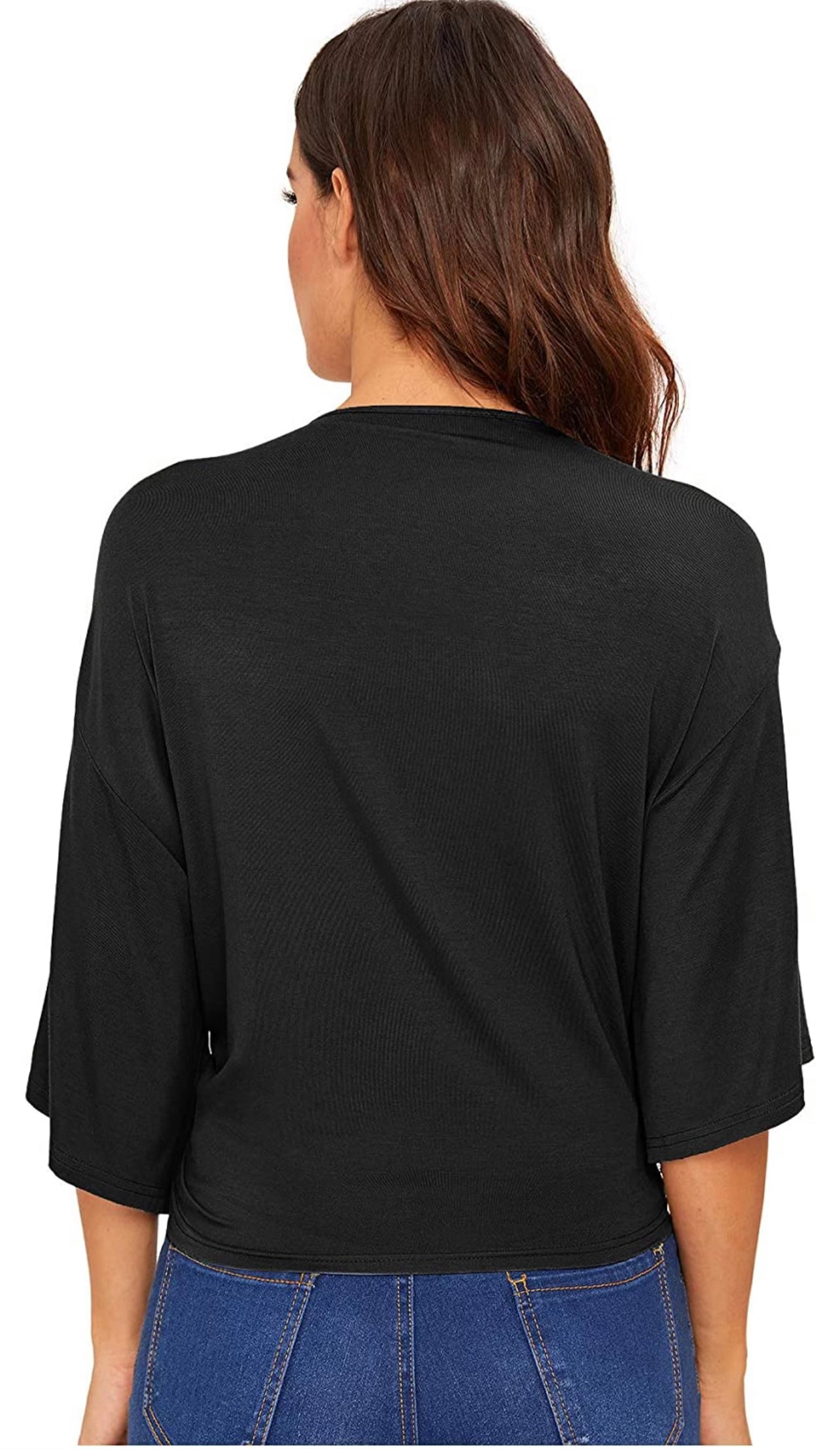 Black Tie Front Crop Top