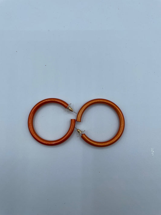 Orange Shiny Hoops
