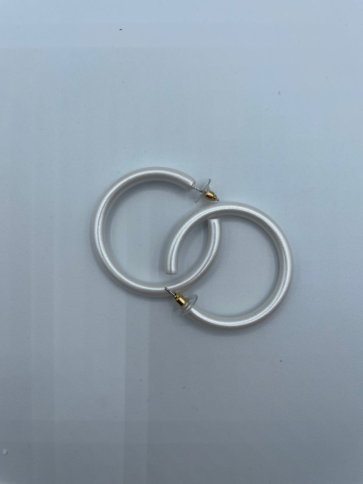 White Shiny Hoops