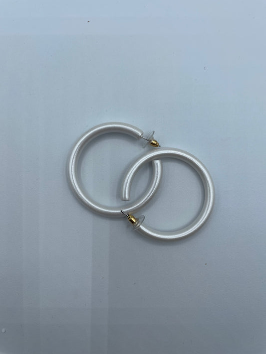 White Shiny Hoops