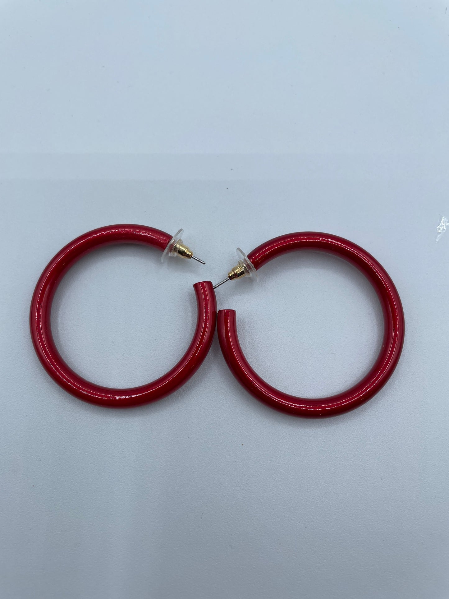 Red Shiny Hoops