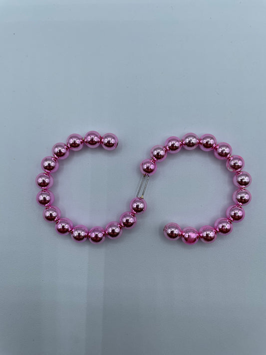 Barbie Pink Beaded Hoops