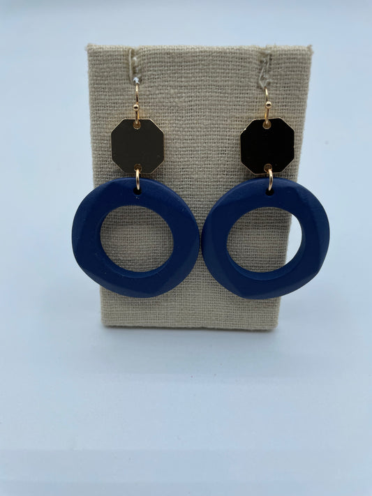 Navy Wooden Hoops