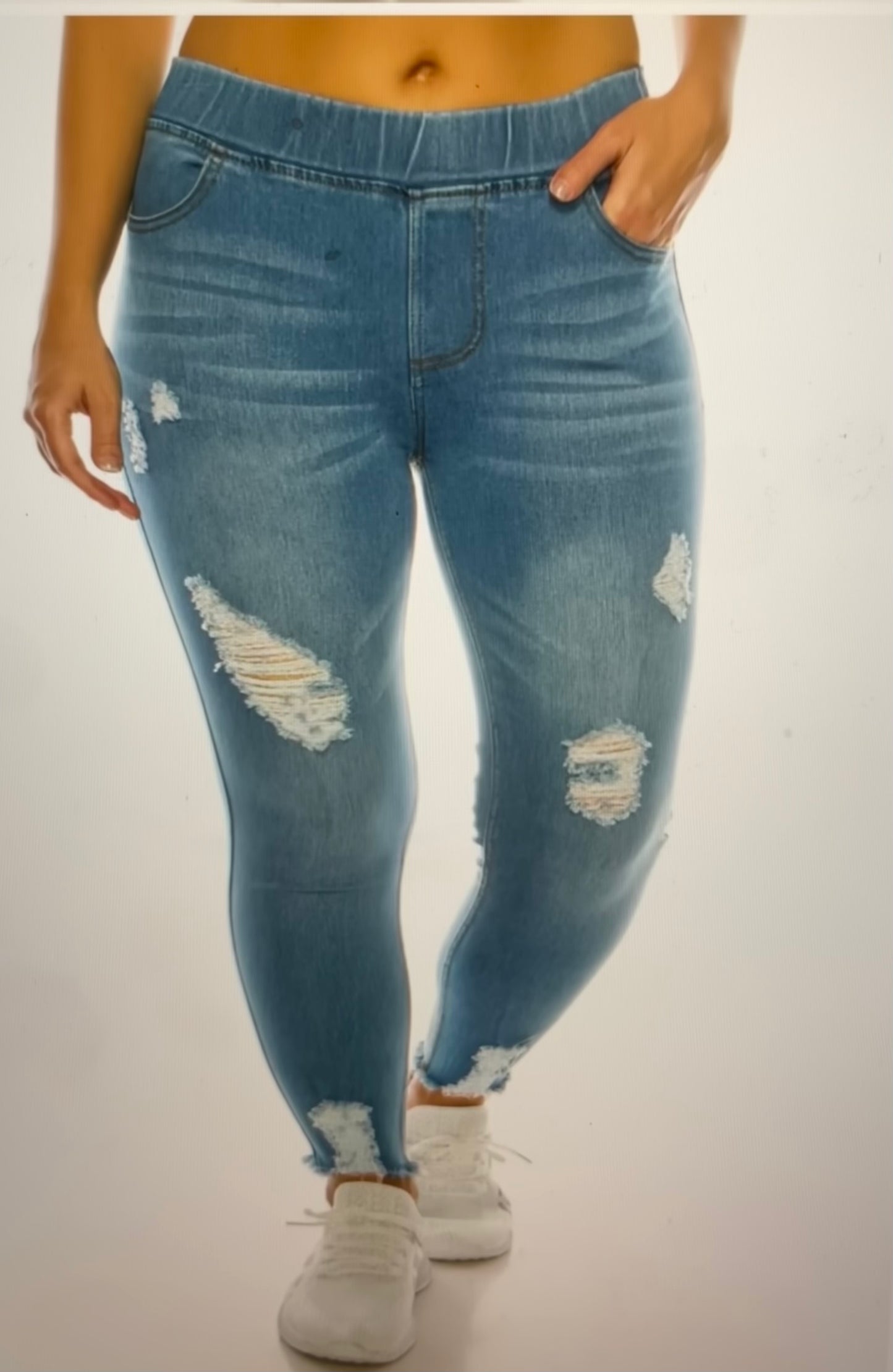 Curvy Pull On Medium Wash Skinny
