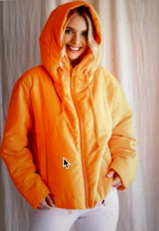 Game Day Orange Puffer Coat