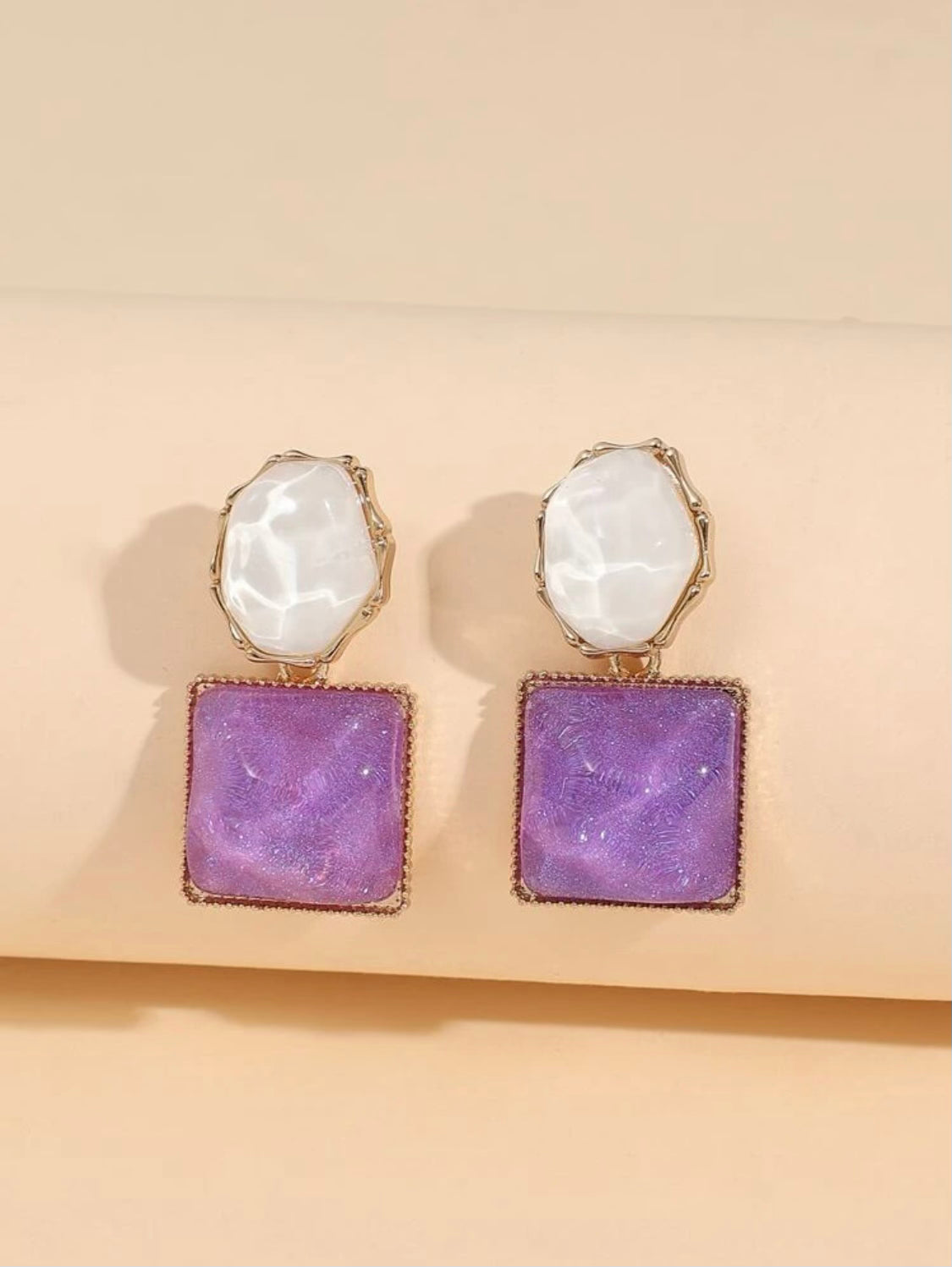 Lilac Geometric Earrings