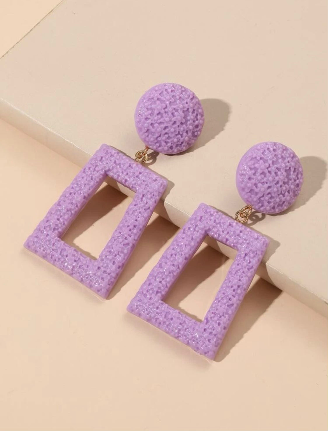 Lilac Geometric Acrylic Earrings