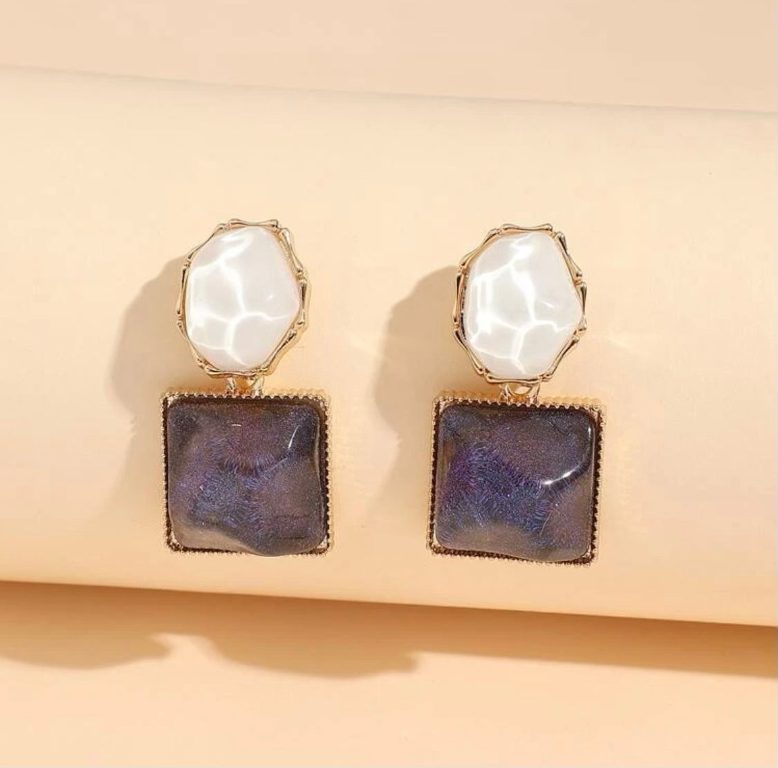 Purple Geometric Earrings