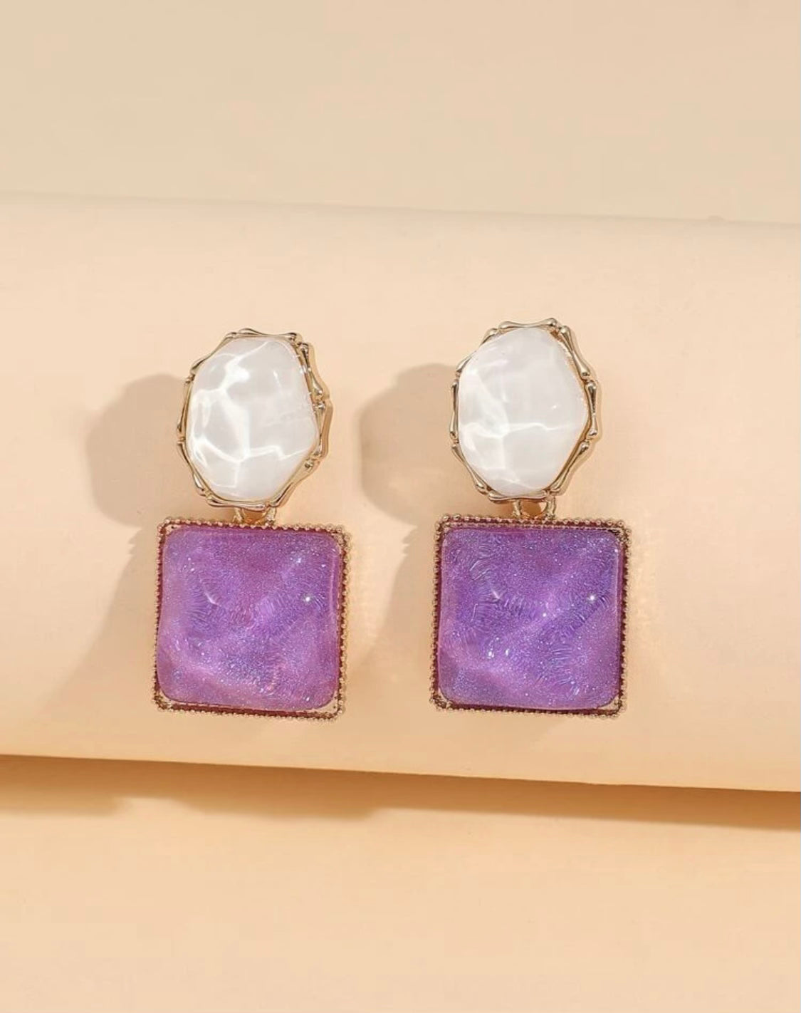 Lilac Geometric Earrings
